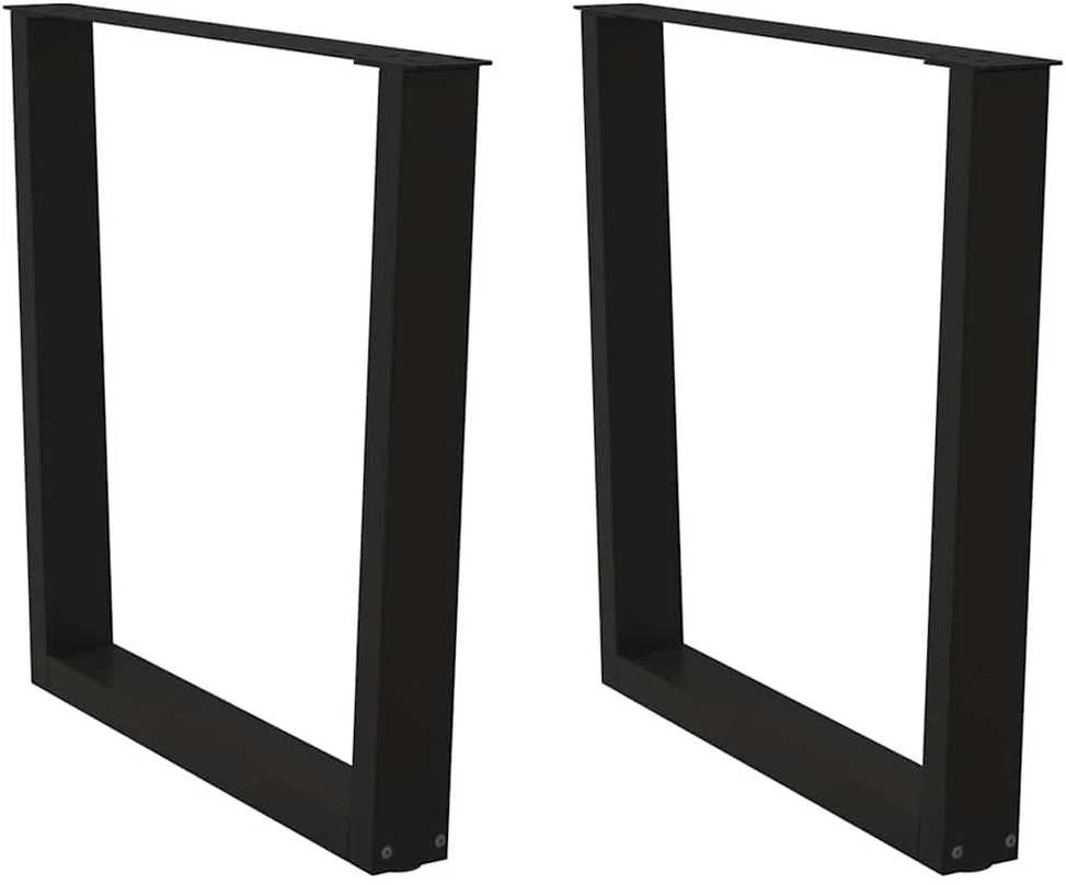 Valgomojo stalo kojelės, V formos, 2 vnt., juodos, 90x(72-73,3) cm, plienas