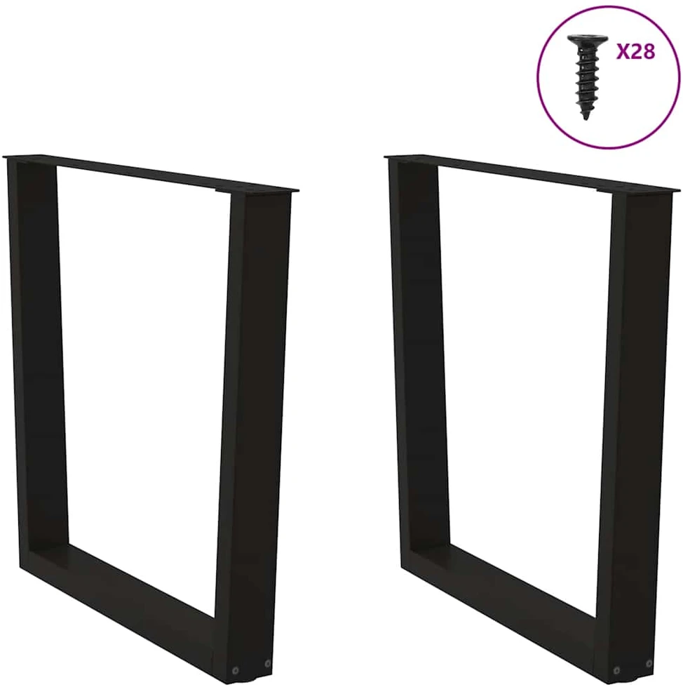 Valgomojo stalo kojelės, V formos, 2 vnt., juodos, 80x(72-73,3) cm, plienas