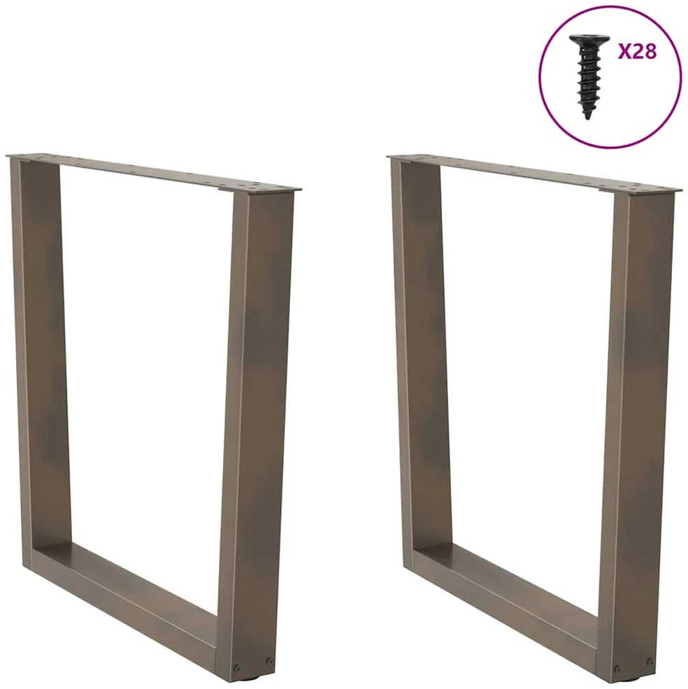 Valgomojo stalo kojelės, V formos, 2 vnt., natūralus plienas, 80x(72-73,3) cm, plienas