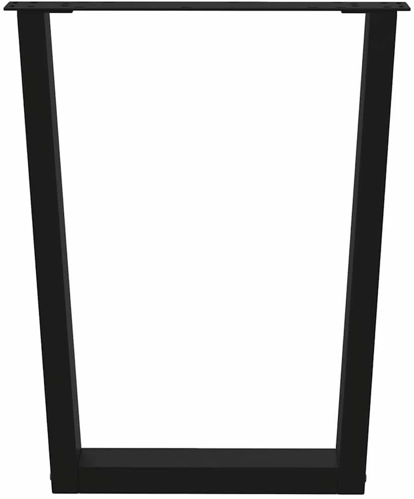 Valgomojo stalo kojelės, V formos, 2 vnt., juodos, 70x(72-73,3) cm, plienas