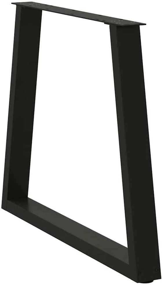 Valgomojo stalo kojelės, V formos, 2 vnt., juodos, 80x(72-73,3) cm, plienas