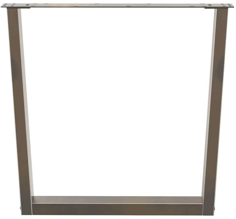 Valgomojo stalo kojelės, V formos, 2 vnt., natūralus plienas, 80x(72-73,3) cm, plienas
