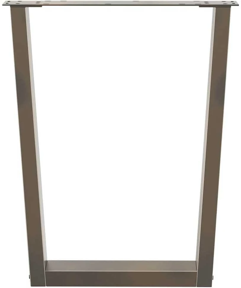 Valgomojo stalo kojelės, V formos, 3 vnt., natūralus plienas, 70x(72-73,3) cm, plienas