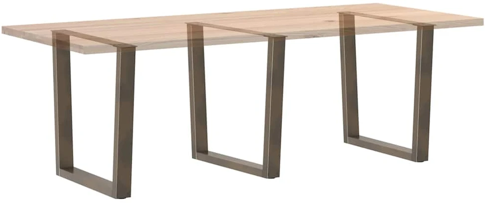 Valgomojo stalo kojelės, V formos, 3 vnt., natūralus plienas, 80x(72-73,3) cm, plienas