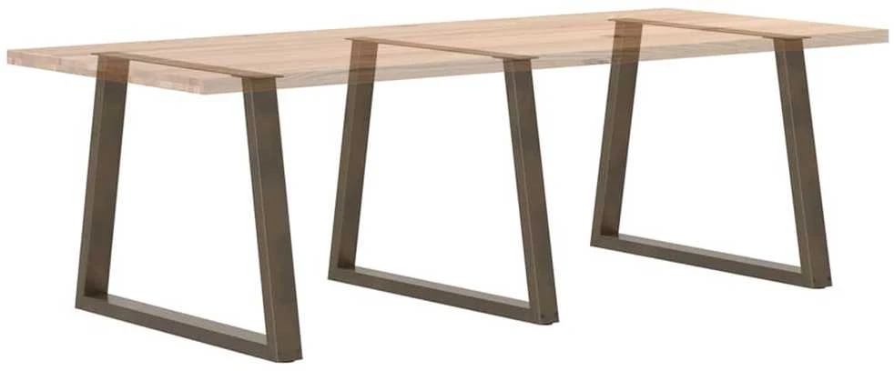 Valgomojo stalo kojelės, V formos, 3 vnt., natūralus plienas, 90x(72-73,3) cm, plienas