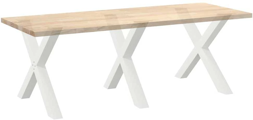 Valgomojo stalo kojos, 3 vnt., baltos, 90x(72-73) cm, plienas, X formos