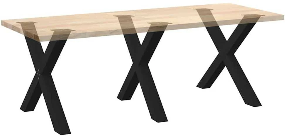 Valgomojo stalo kojos, 3 vnt., juodos, 90x(72-73) cm, plienas, X formos