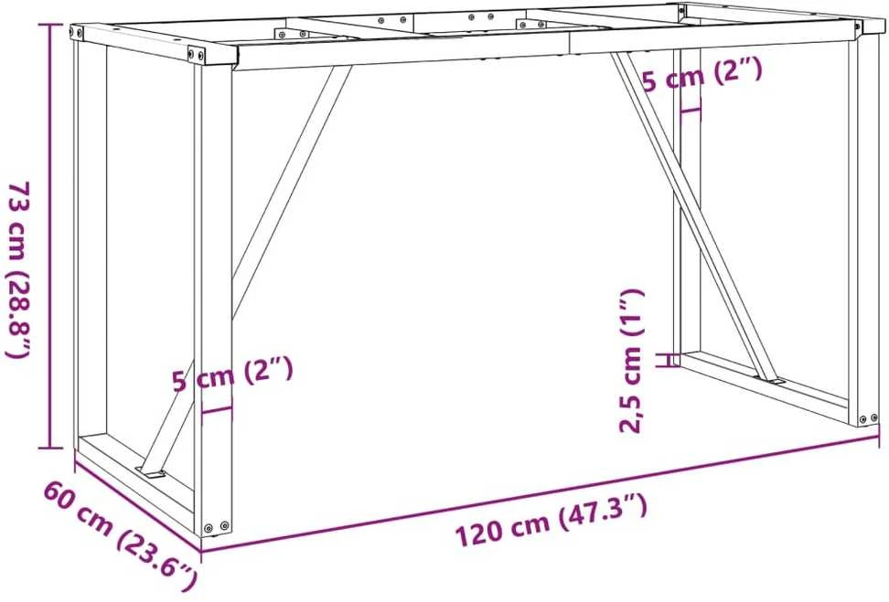 Valgomojo stalo kojos, 120x60x73cm, ketus, O formos rėmas