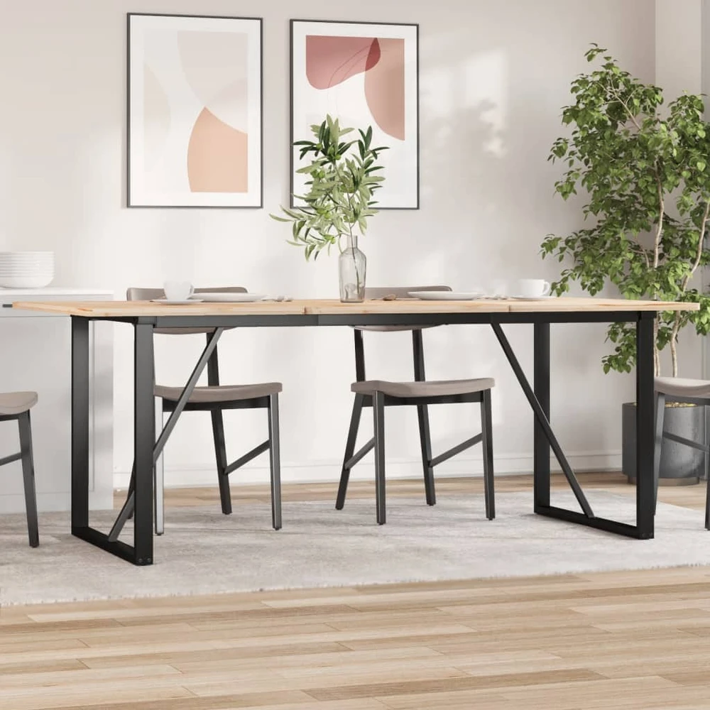 Valgomojo stalo kojos, 160x80x73cm, ketus, O formos rėmas
