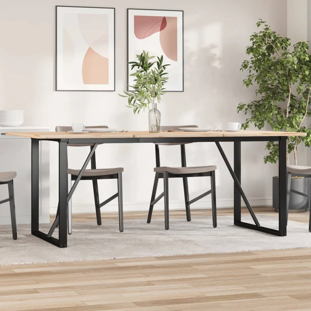 Valgomojo stalo kojos, 180x80x73cm, ketus, O formos rėmas
