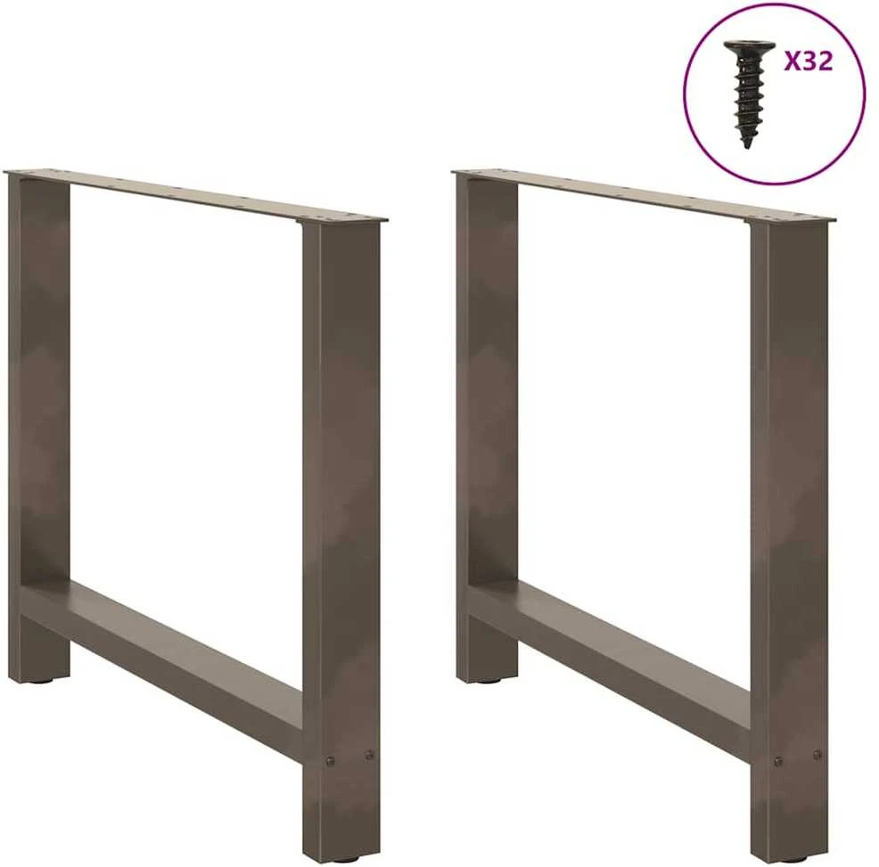 Valgomojo stalo kojos, 2 vnt., 100 x (72-73) cm, natūralus plienas