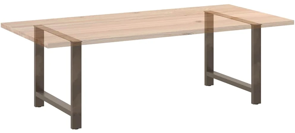 Valgomojo stalo kojos, 2 vnt., 100 x (72-73) cm, natūralus plienas