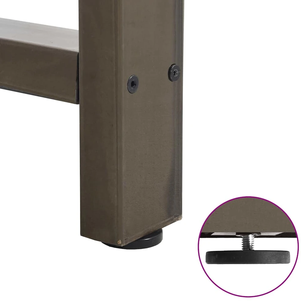Valgomojo stalo kojos, 2 vnt., 100 x (72-73) cm, natūralus plienas