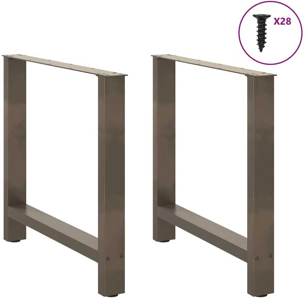 Valgomojo stalo kojos, 2 vnt., 80x(72-73) cm, natūralus plienas, plienas