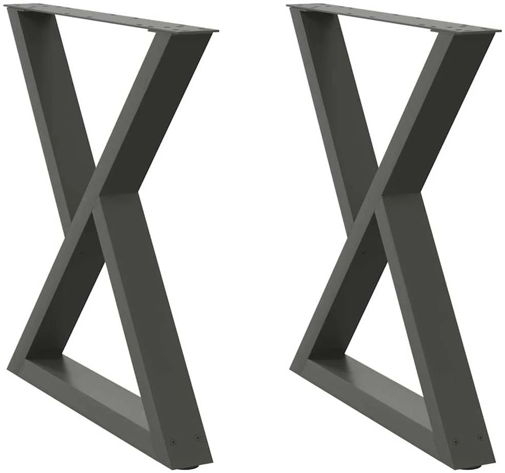 Valgomojo stalo kojos, 2 vnt., antracito spalvos, 70x(72-73,3) cm, plienas