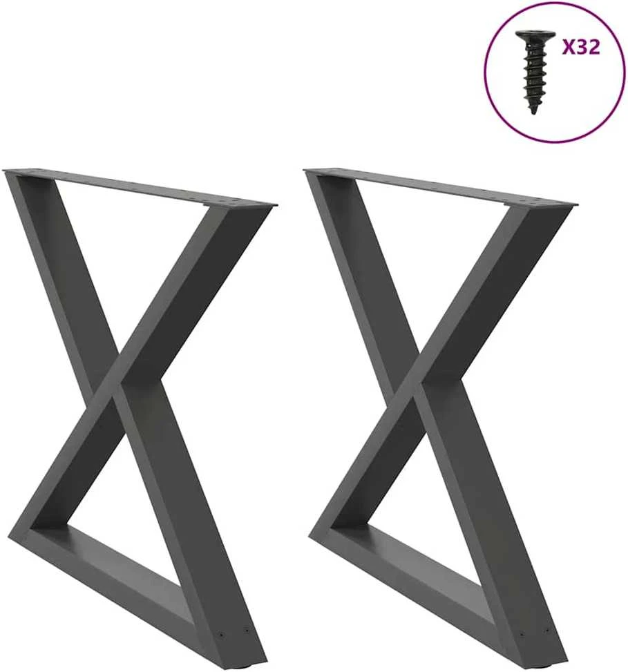 Valgomojo stalo kojos, 2 vnt., antracito spalvos, 90x(72-73,3) cm, plienas