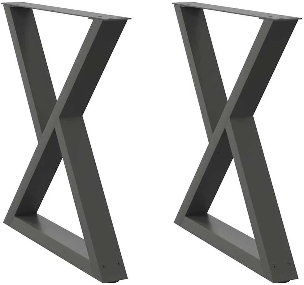 Valgomojo stalo kojos, 2 vnt., antracito spalvos, 80x(72-73,3) cm, plienas