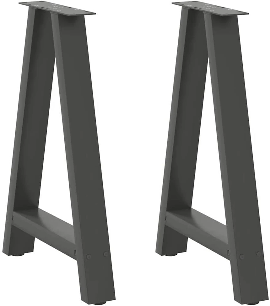 Valgomojo stalo kojos, 2 vnt., antracito spalvos, 60x(72-73) cm, plienas