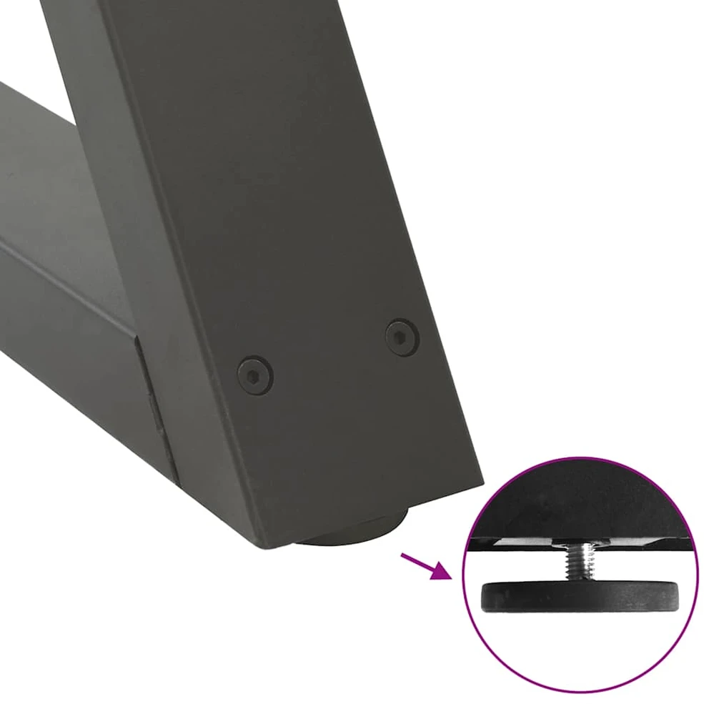 Valgomojo stalo kojos, 2 vnt., antracito spalvos, 70x(72-73,3) cm, plienas