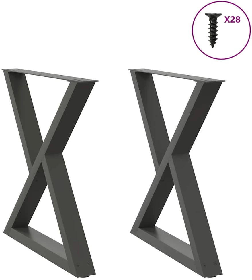 Valgomojo stalo kojos, 2 vnt., antracito spalvos, 80x(72-73,3) cm, plienas