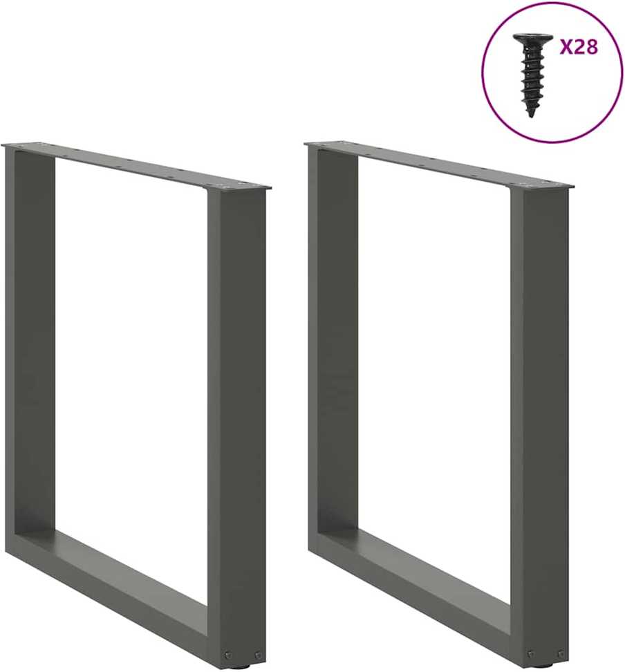 Valgomojo stalo kojos, 2 vnt., antracito spalvos, 80x(72-73) cm, plienas, U formos