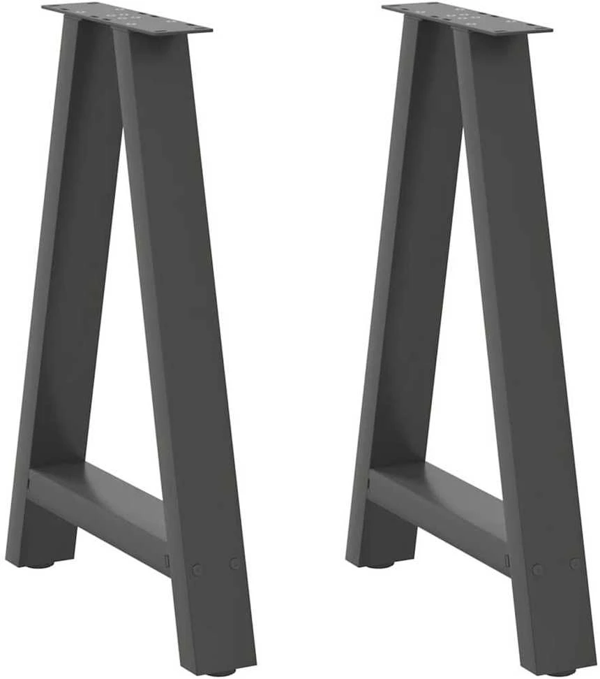 Valgomojo stalo kojos, 2 vnt., antracito spalvos, 60x(72-73) cm, plienas