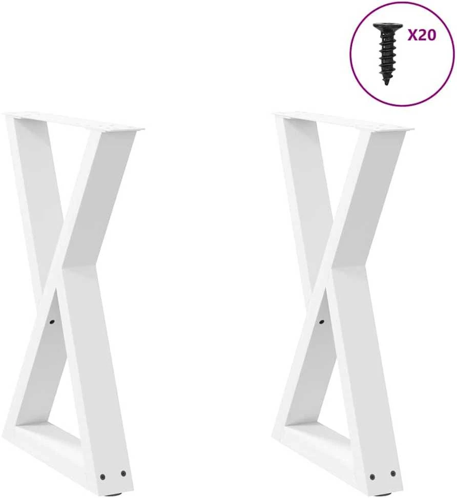 Valgomojo stalo kojos, 2 vnt., baltos, 60x(72-73,3) cm, plienas