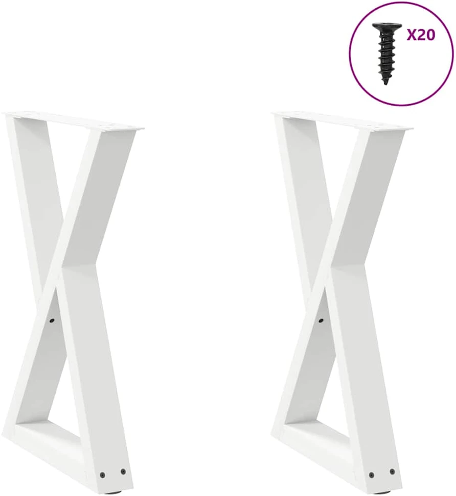 Valgomojo stalo kojos, 2 vnt., baltos, 60x(72-73,3) cm, plienas