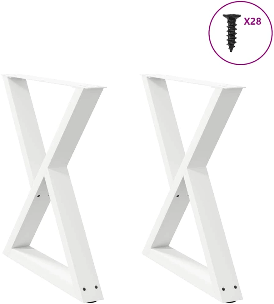 Valgomojo stalo kojos, 2 vnt., baltos, 80x(72-73,3) cm, plienas