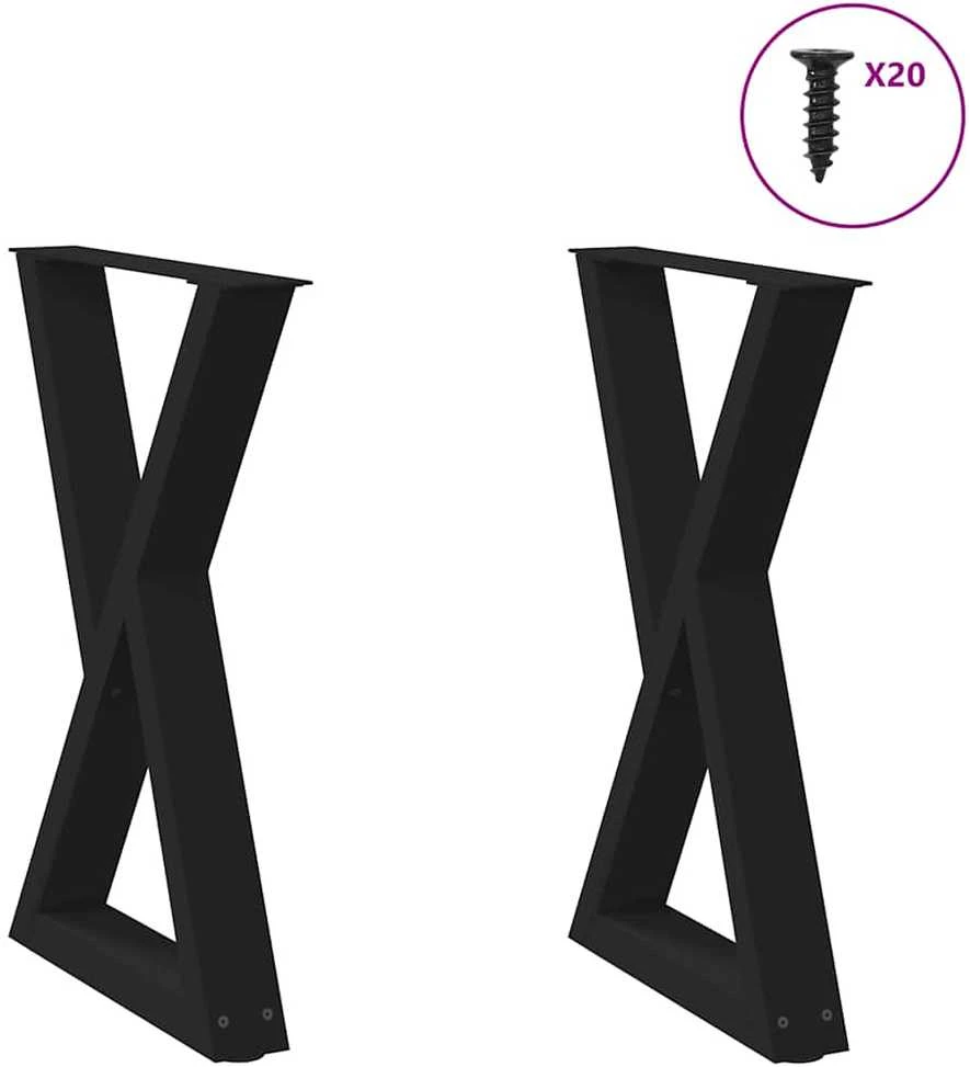 Valgomojo stalo kojos, 2 vnt., juodos, 60x(72-73,3) cm, plienas