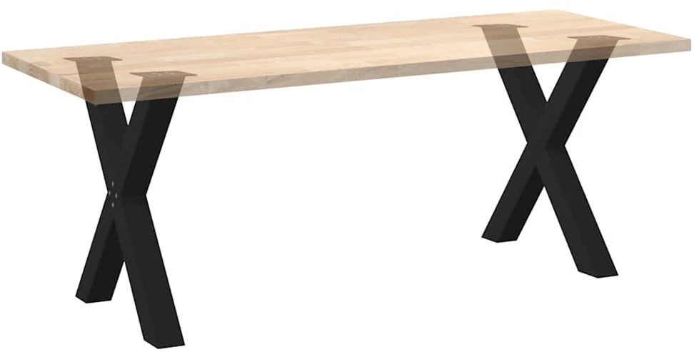 Valgomojo stalo kojos, 2 vnt., juodos, 70x(72-73) cm, plienas, X formos