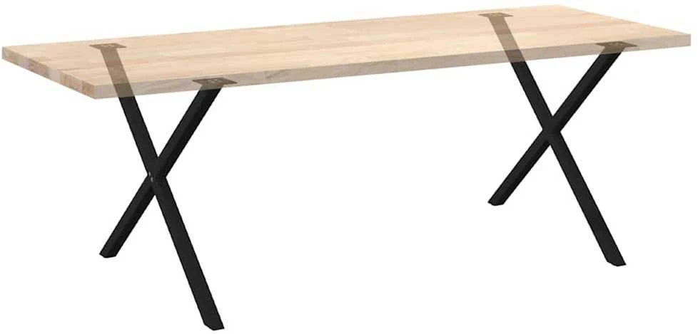Valgomojo stalo kojelės, X formos, 2 vnt., juoda, 90x(72-73) cm