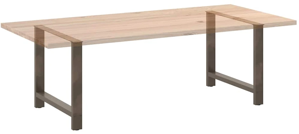 Valgomojo stalo kojos, 2 vnt., natūralaus plieno, 90x(72-73) cm, plienas