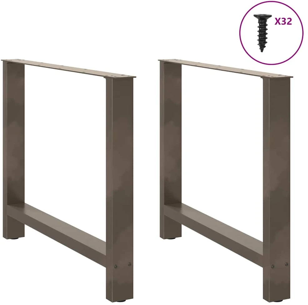 Valgomojo stalo kojos, 2 vnt., natūralaus plieno, 90x(72-73) cm, plienas