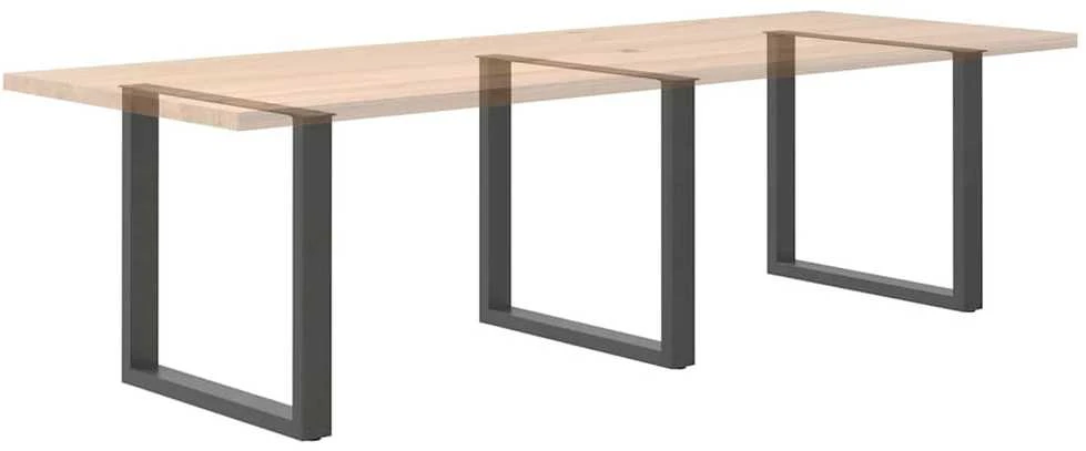 Valgomojo stalo kojos, 3 vnt., antracito spalvos, 90x(72-73) cm, plienas, U formos