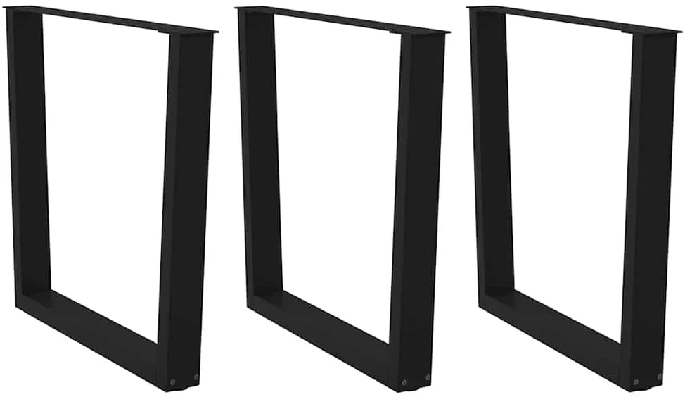 Valgomojo stalo kojos, 3 vnt., juodos, 80x(72-73,3) cm, plienas, V formos