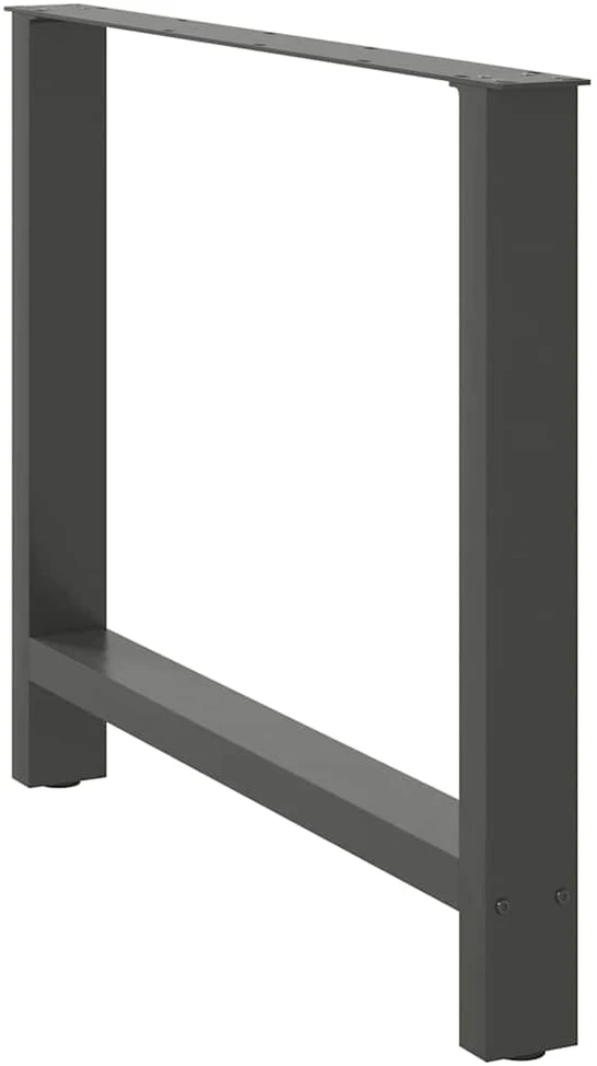 Valgomojo stalo kojos, antracito spalvos, 2 vnt., 90x(72-73) cm, plienas
