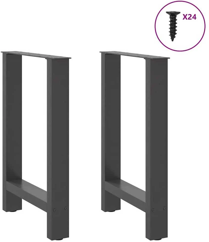 Kavos staliuko kojelės, antracito, 2 vnt., 60x(72-73)cm
