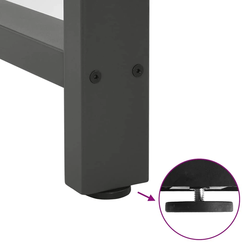 Valgomojo stalo kojos, antracito spalvos, 2 vnt., 90x(72-73) cm, plienas