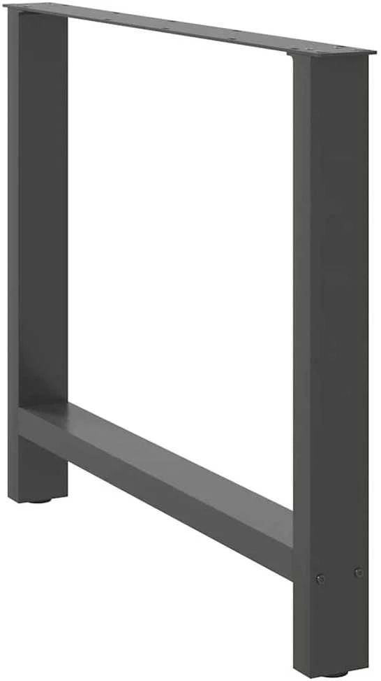 Valgomojo stalo kojos, antracito spalvos, 2 vnt., 100x(72-73) cm, plienas