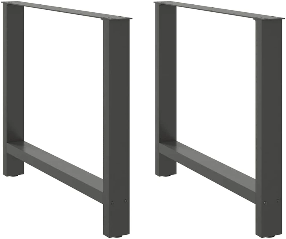 Valgomojo stalo kojos, antracito spalvos, 2 vnt., 90x(72-73) cm, plienas