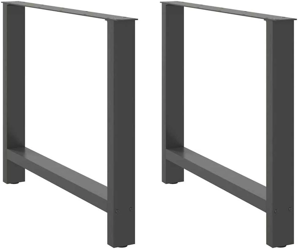 Valgomojo stalo kojos, antracito spalvos, 2 vnt., 90x(72-73) cm, plienas