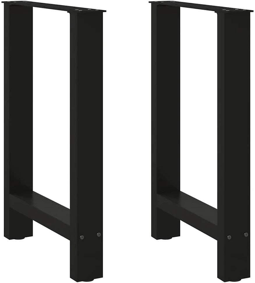 Kavos staliuko kojelės, juoda, 2 vnt., 60x(72-73)cm, plienas