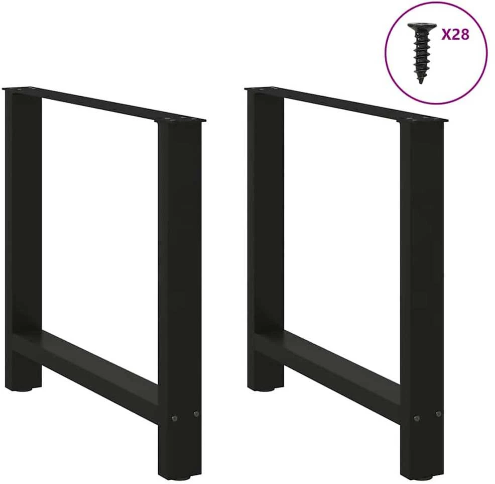 Valgomojo stalo kojos, juodos, 2 vnt., 70x(72-73) cm, plienas