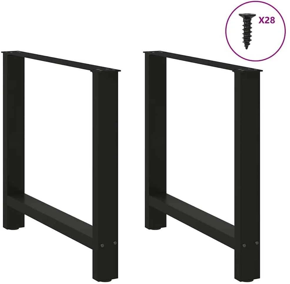 Kavos staliuko kojelės, juoda, 2 vnt., 80x(72-73)cm, plienas