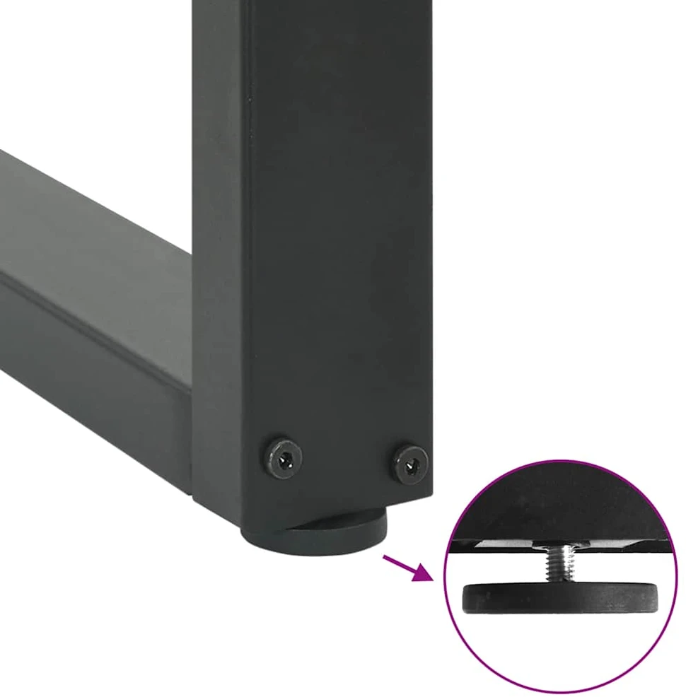 Valgomojo stalo kojos, U formos, 2 vnt., antracito spalvos, 90x(72-73) cm, plienas