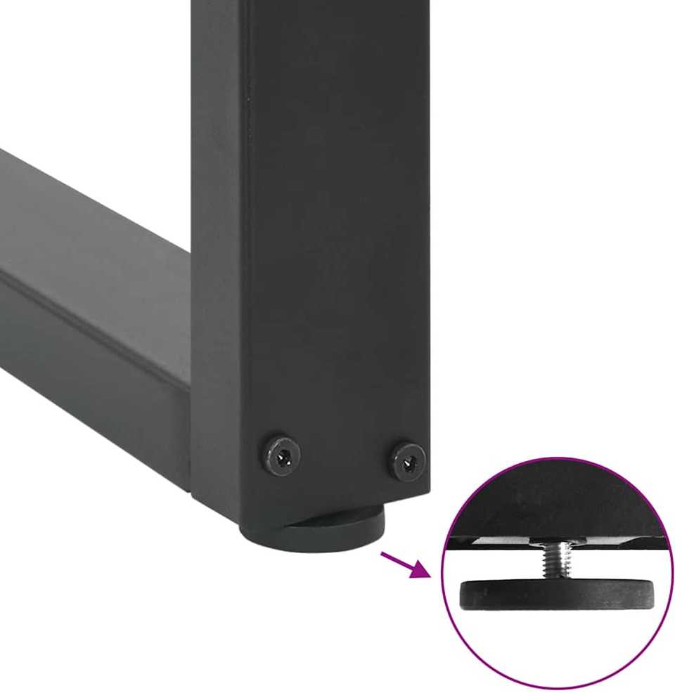 Valgomojo stalo kojos, U formos, 2 vnt., antracito spalvos, 60x(72-73) cm, plienas
