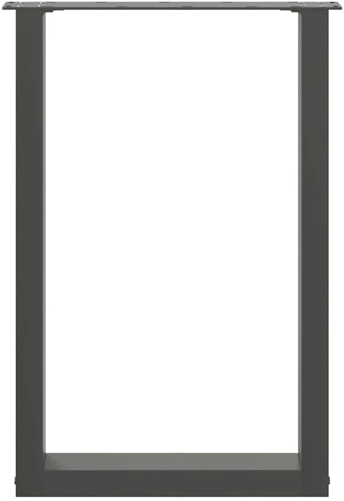 Valgomojo stalo kojos, U formos, 2 vnt., antracito spalvos, 50x(72-73) cm, plienas
