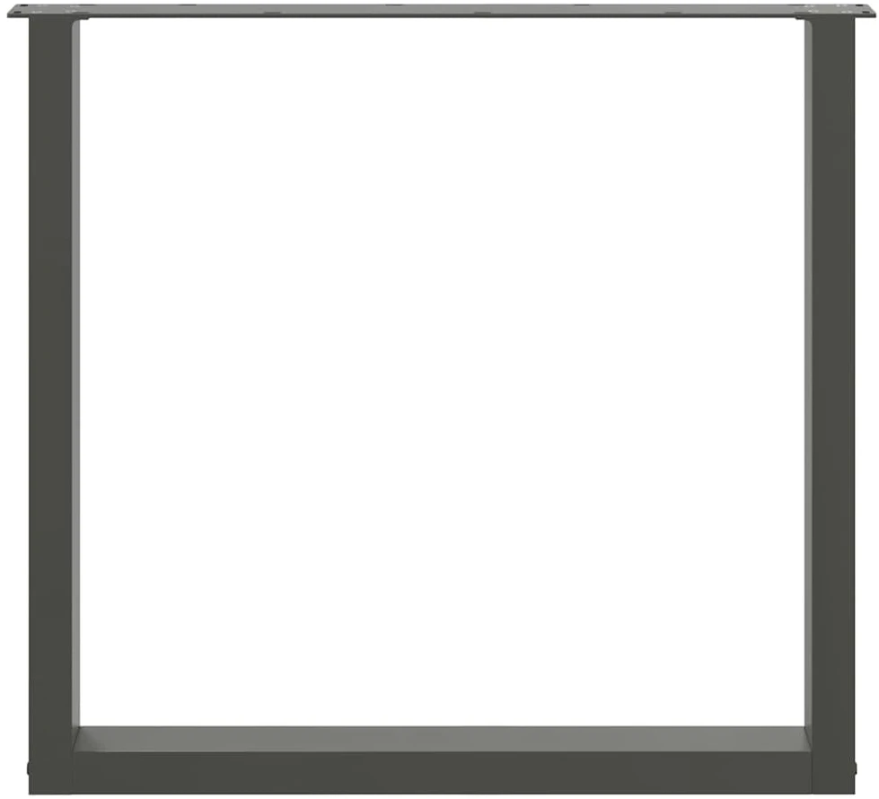 Valgomojo stalo kojos, U formos, 2 vnt., antracito spalvos, 90x(72-73) cm, plienas