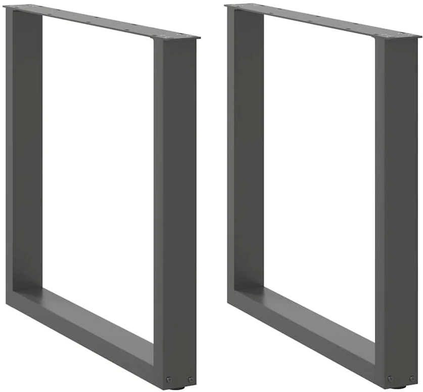 Valgomojo stalo kojos, U formos, 2 vnt., antracito spalvos, 90x(72-73) cm, plienas